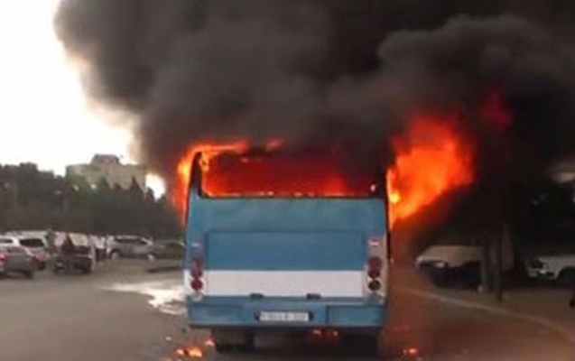 Image result for avtobus yandı