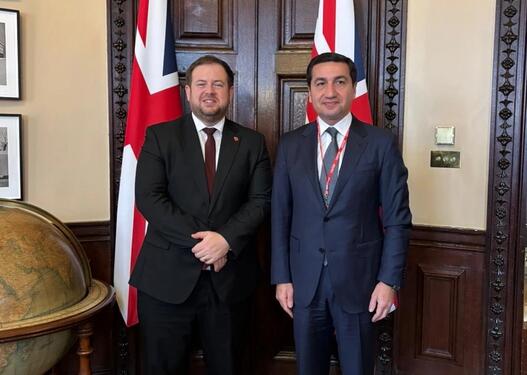 Hikmət Hacıyev Böyük Britaniyanın dövlət naziri ilə görüşüb