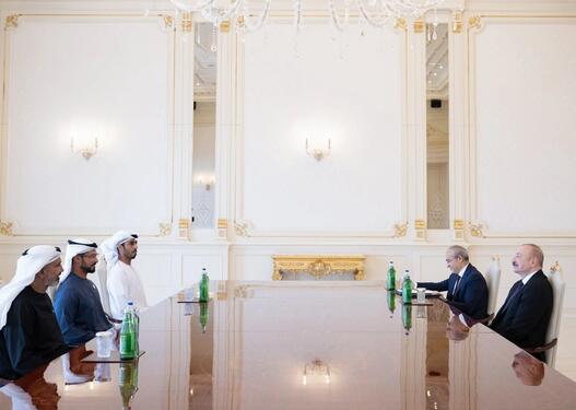 İlham Əliyev Birləşmiş Ərəb Əmirliklərinin bir sıra şirkətlərinin rəhbərlərini qəbul edib