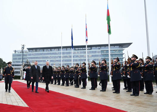Prezident İlham Əliyevin Bratislavada rəsmi qarşılanma mərasimi olub