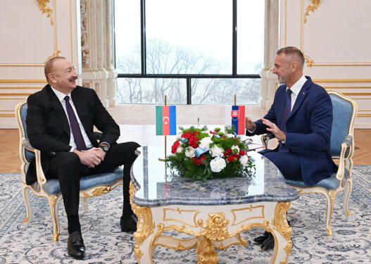 Prezident İlham Əliyevin Slovakiya Milli Şurasının sədri ilə təkbətək və geniş tərkibdə görüşləri olub