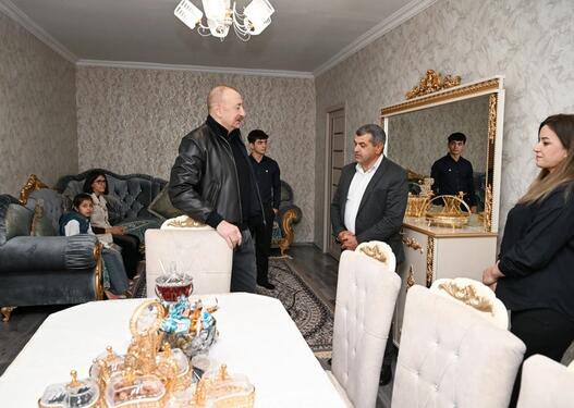 İlham Əliyev Ağdərə rayonunun Aşağı Oratağ kəndində görülmüş işlərlə tanış olub