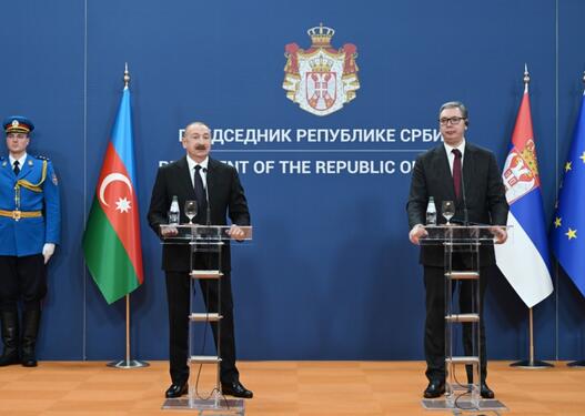 Azərbaycan və Serbiya prezidentləri mətbuata bəyanatlarla çıxış ediblər
