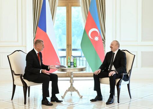 İlham Əliyevin Çexiyanın Baş naziri ilə təkbətək görüşü keçirilib