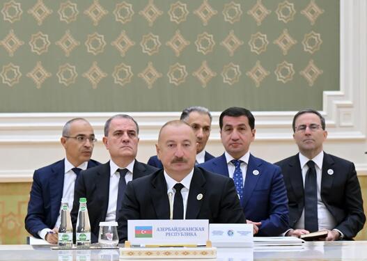 İlham Əliyev Azərbaycan və Mərkəzi Asiya Dövlət başçılarının 8-ci Məşvərət görüşündə çıxış edib
