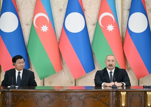 Azərbaycan və Laos prezidentləri mətbuata bəyanatlarla çıxış ediblər