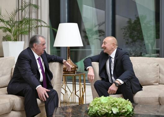 Prezident İlham Əliyev Tacikistan Prezidenti ilə görüşüb